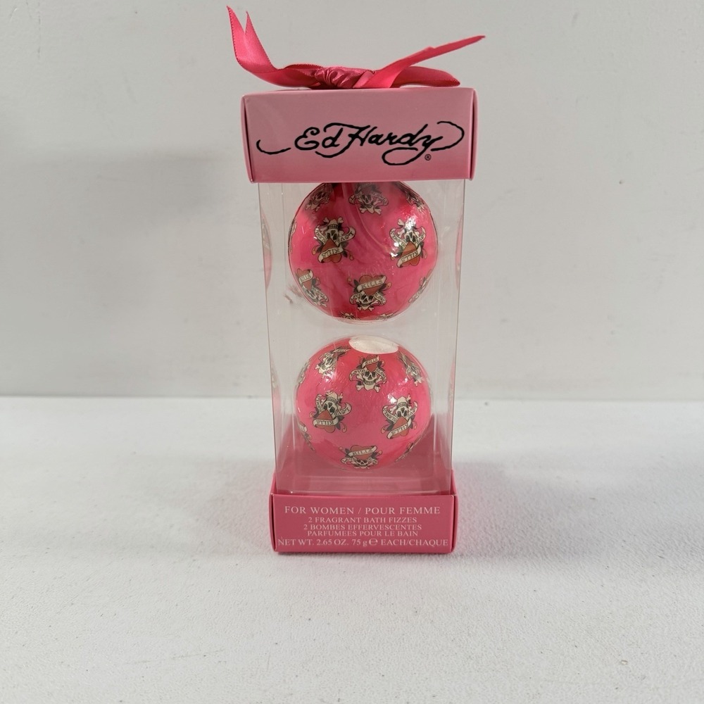 Ed Hardy by Christian Audigier Women's Fragrant Bath Bomb Fizzes Gift Set NEW